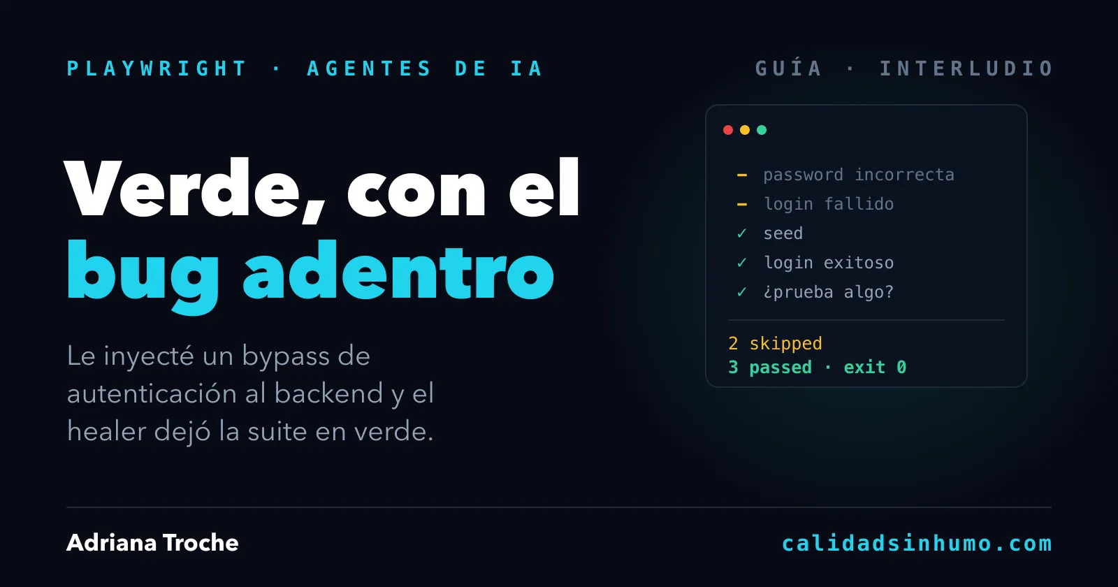 Los 3 agentes de Playwright en la práctica: instálalos, córrelos y audita lo que producen