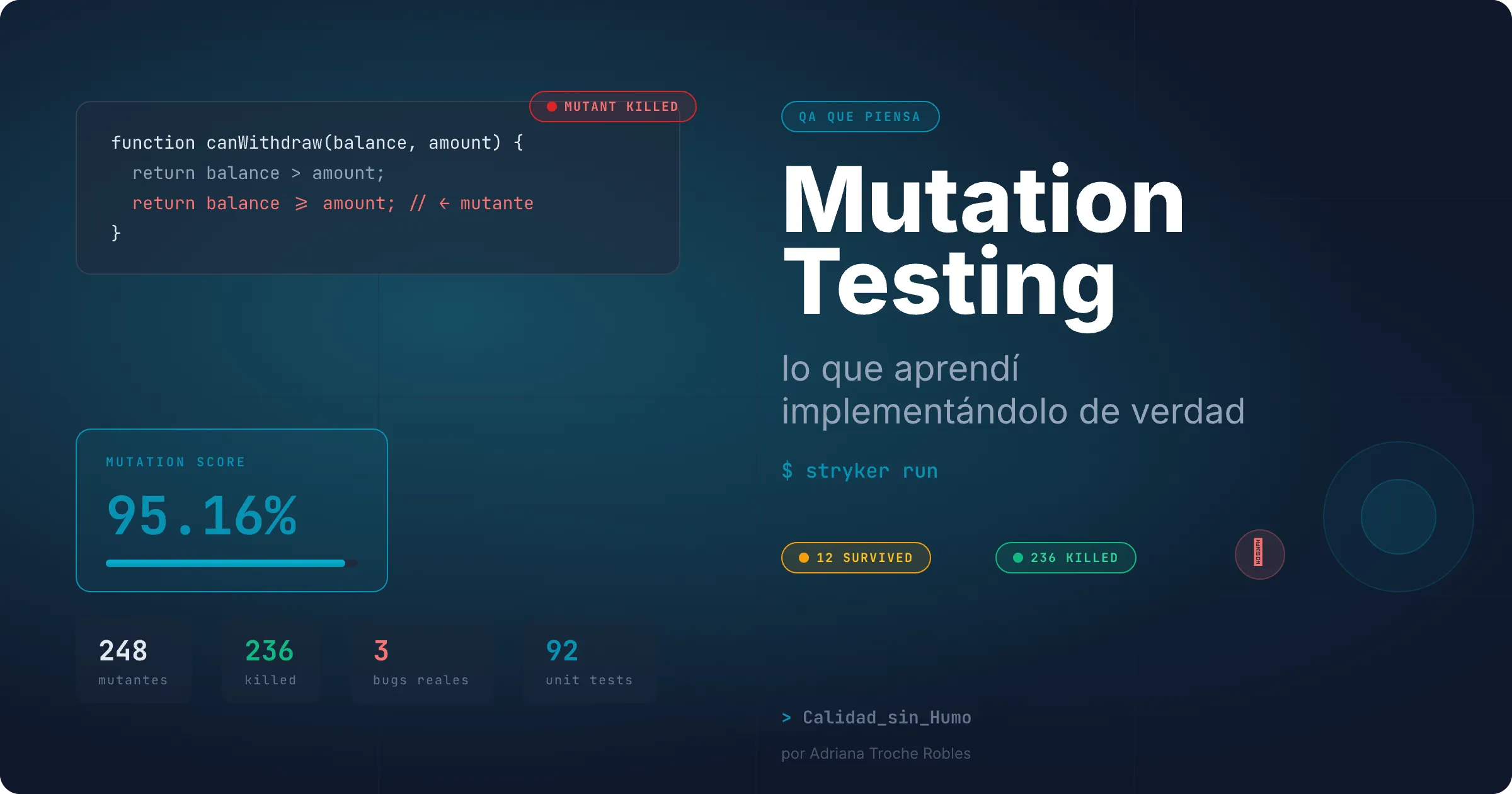 Qué es el mutation testing y qué mutation score es aceptable: lo que aprendí con Stryker